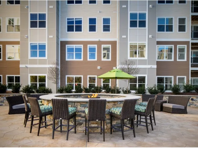Stylish and cozy courtyard fire pit