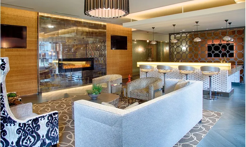 Clubhouse lounge with fireplace