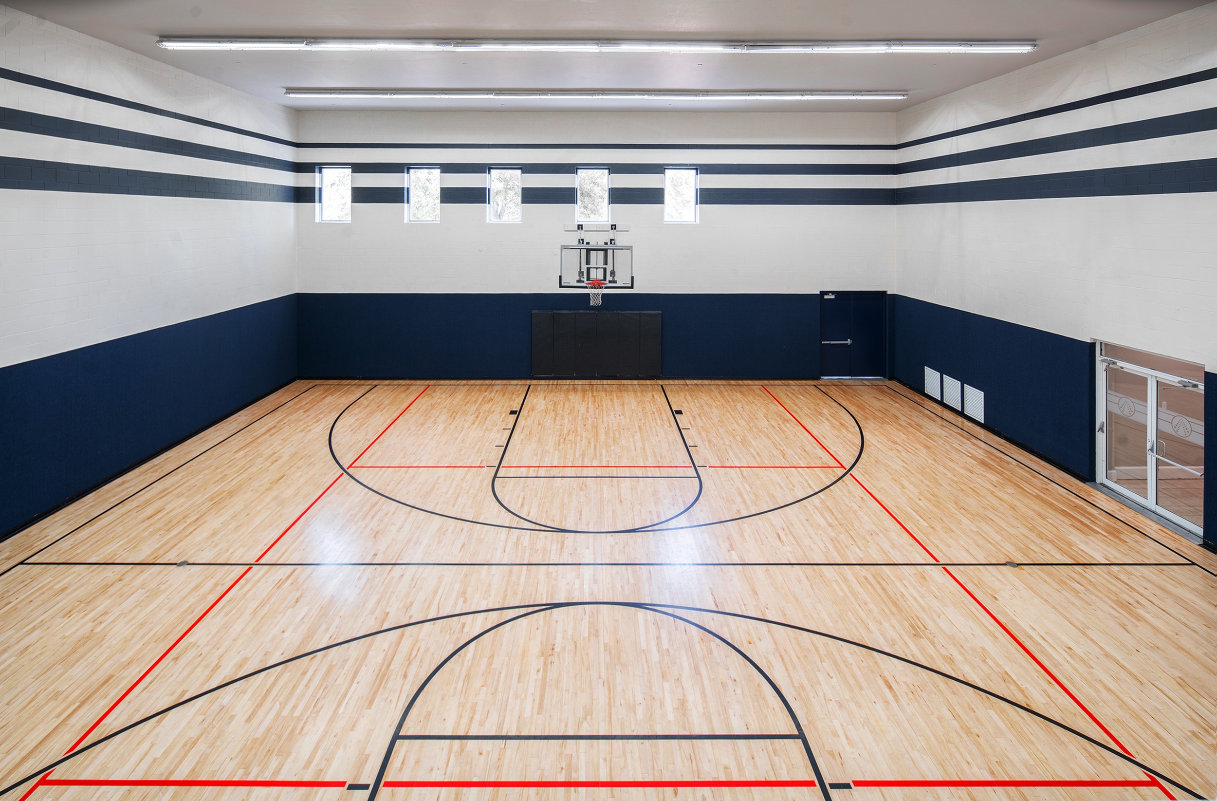 Full-size indoor basketball court