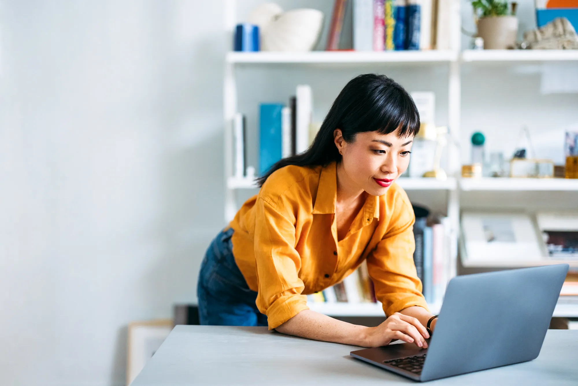 woman working on a computer