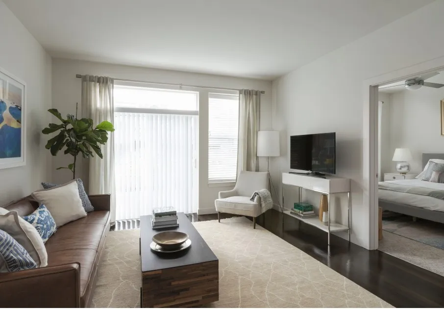 Living Room with view of Bedroom to side