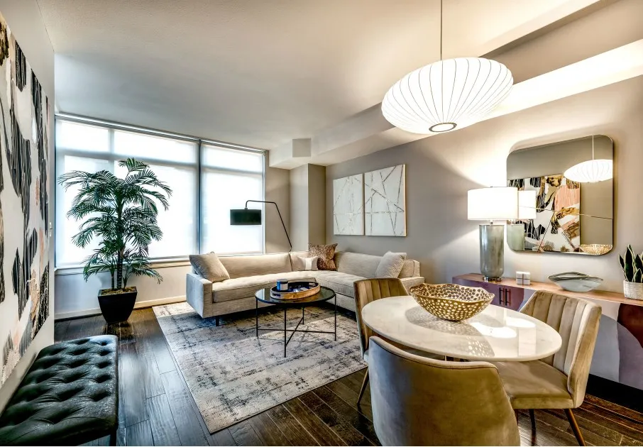 the cameron model apartment living room