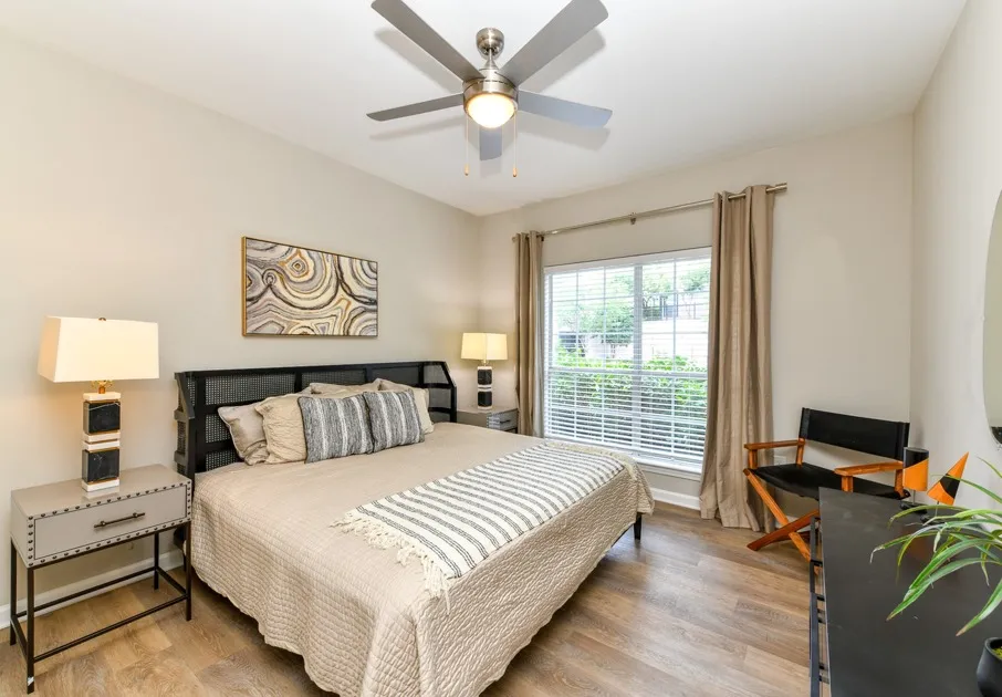 Model bedroom near Avana Cheshire Bridge Apartments for rent in Atlanta, GA.
