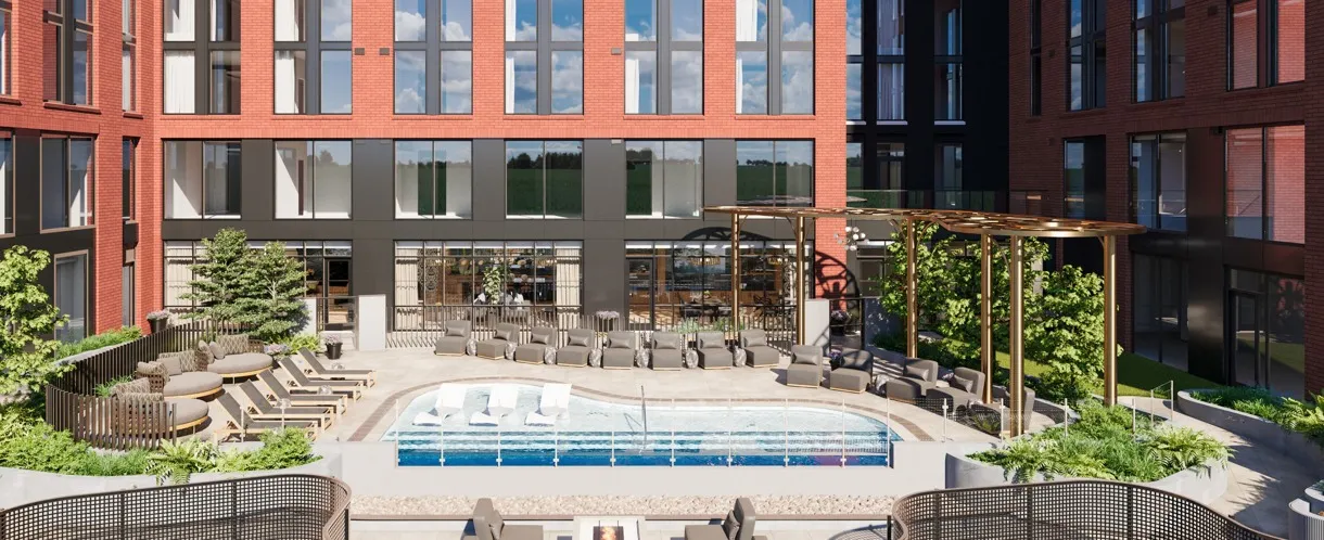 Exterior and pool at Kingston