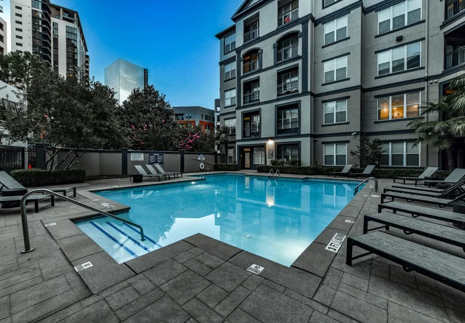 Aerial view of Pool and back of property