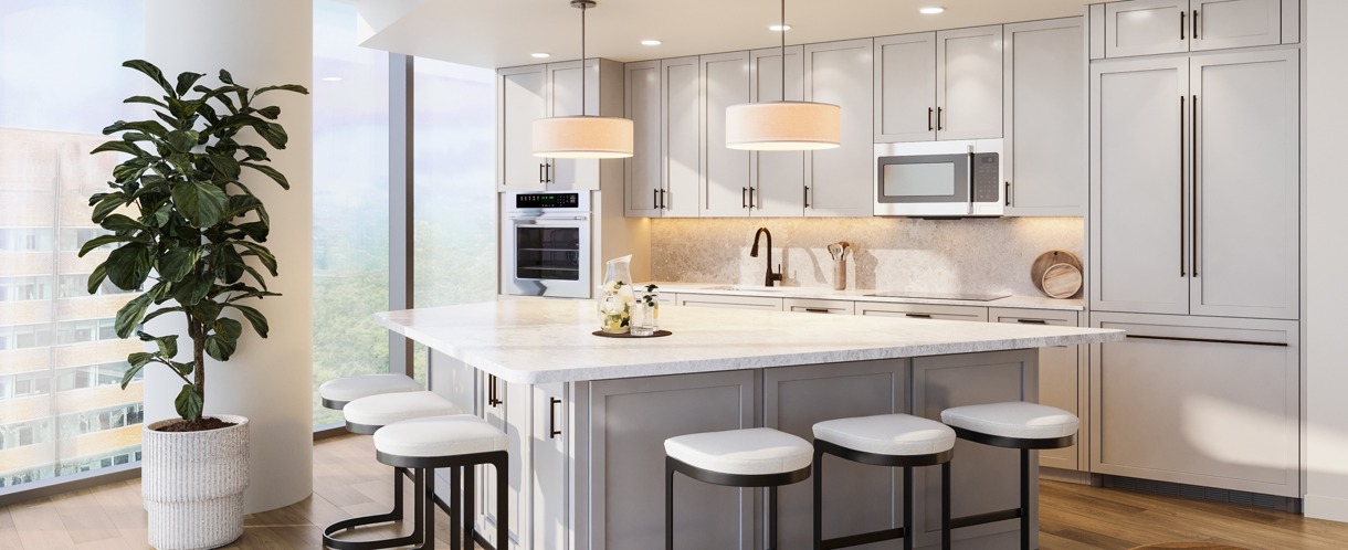 Kitchen with island bar
