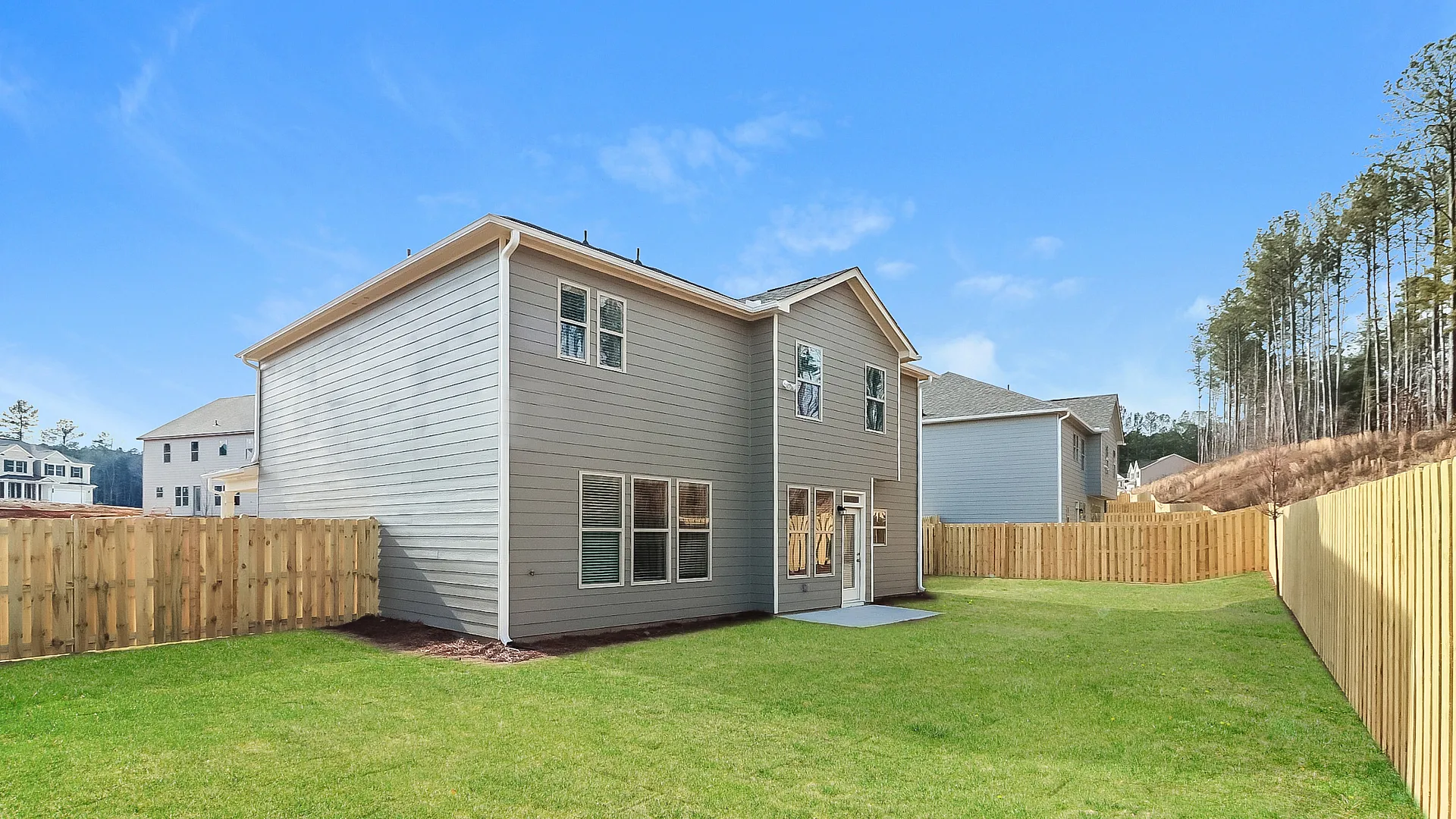 large fenced in back yard