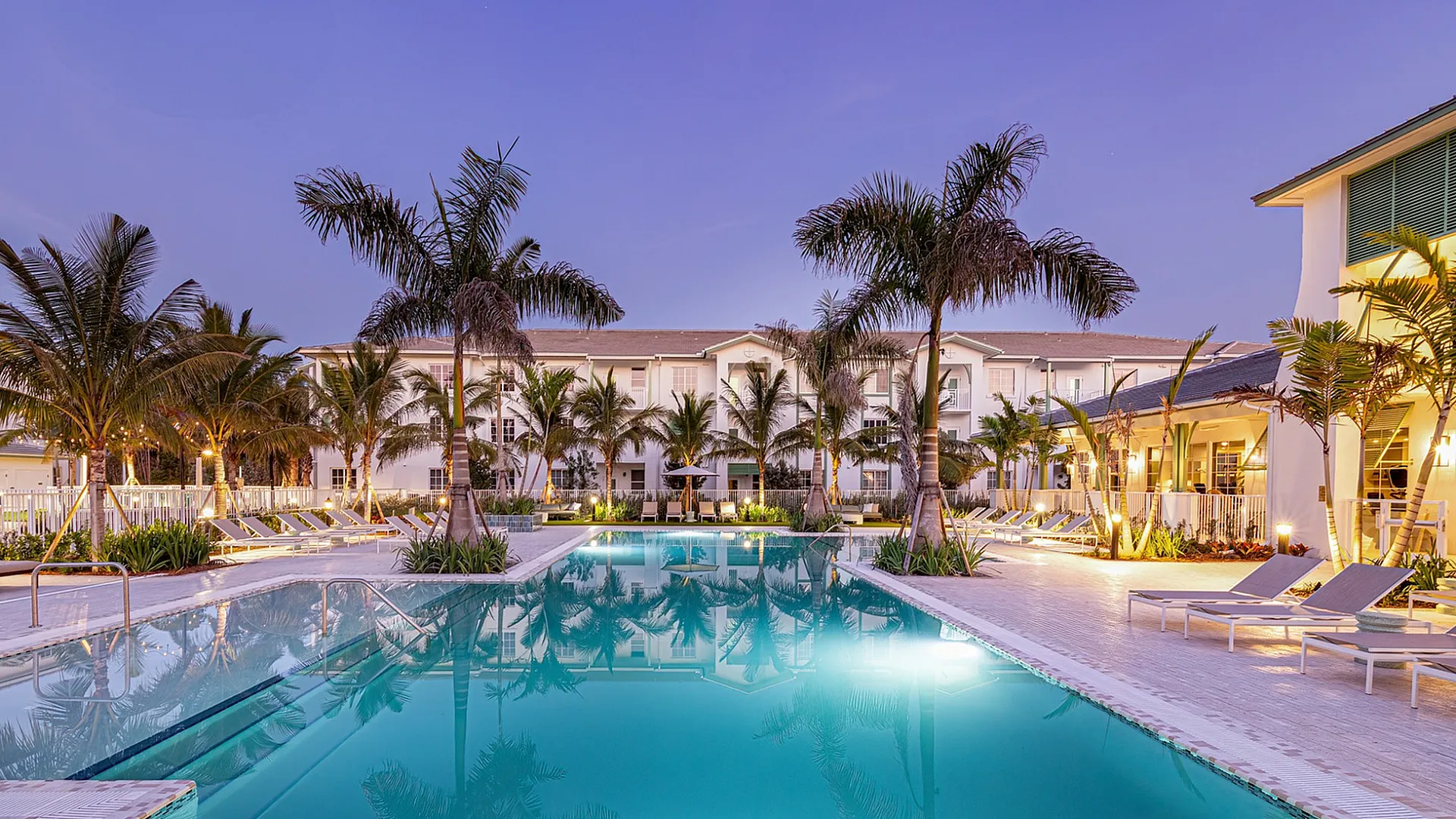 pool area sunset