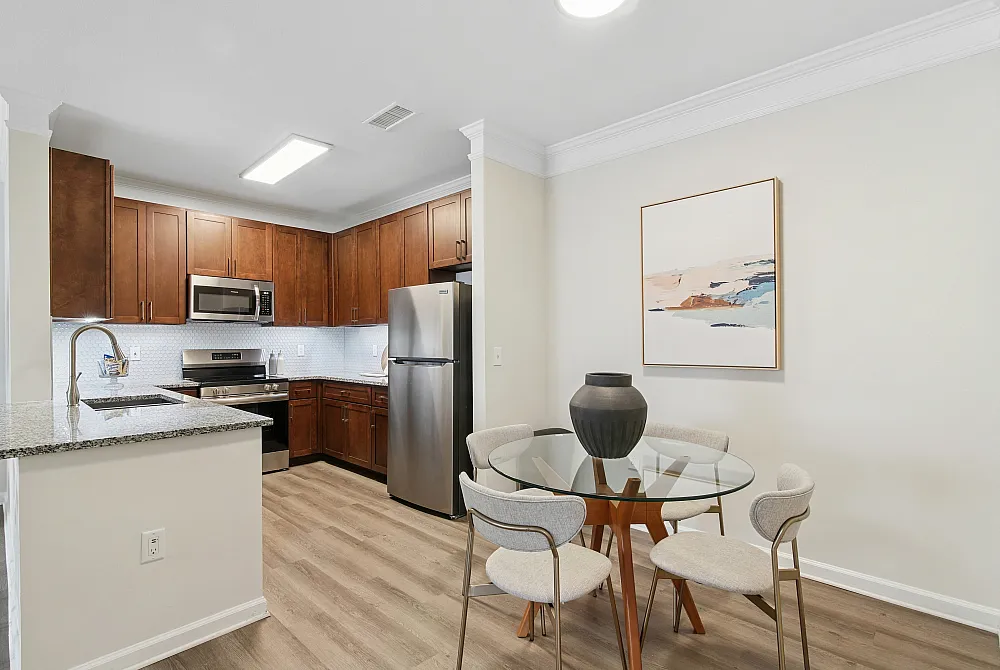 kitchen and dining area