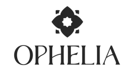 Elegant Ophelia logo featuring a refined floral emblem, embodying sophistication and luxury.