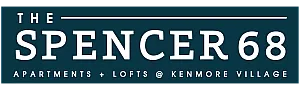 Elegant logo for The Spencer 68, showcasing modern apartments and lofts at Kenmore Village.