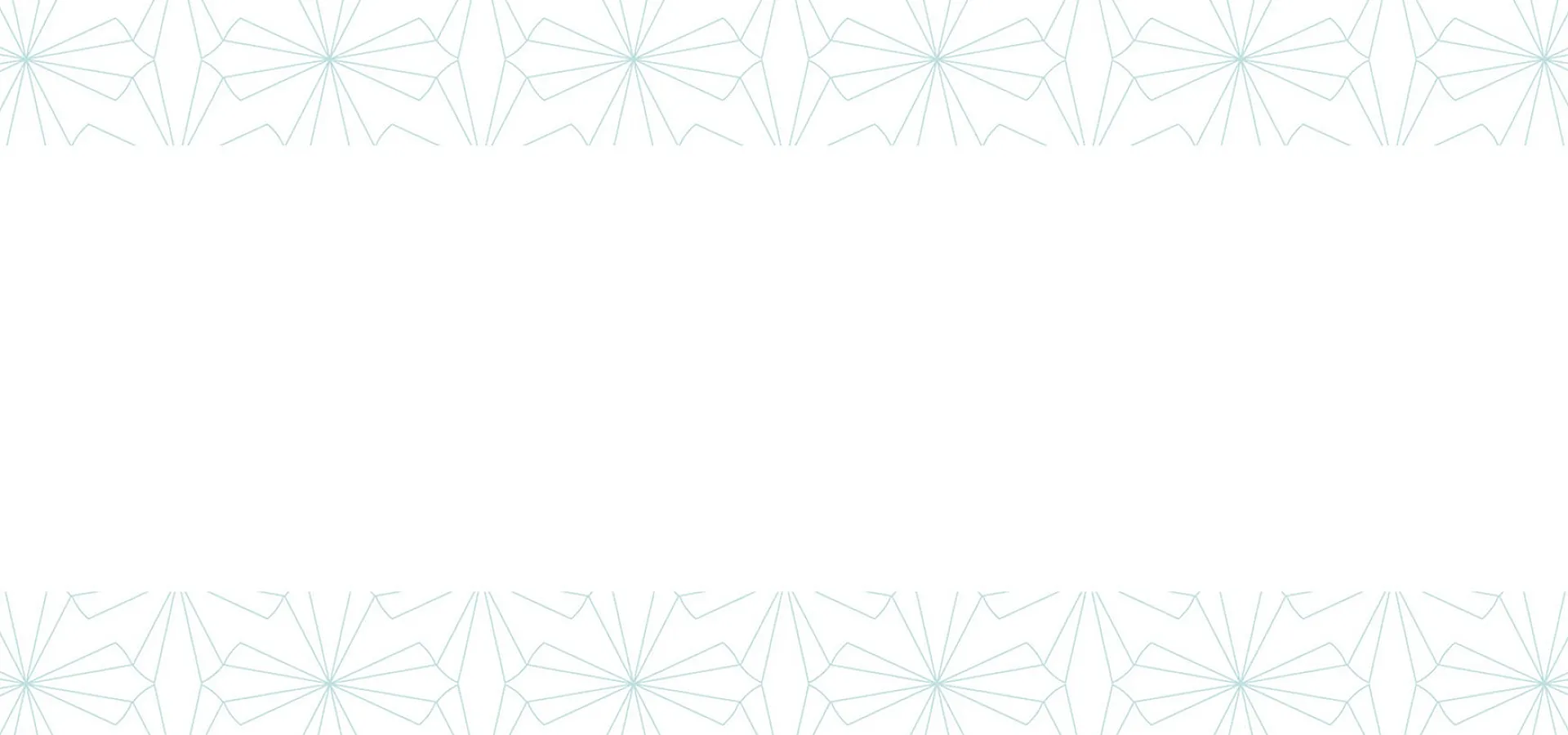 Elegant abstract pattern with geometric flower shapes in subtle blue lines against a clean white background.