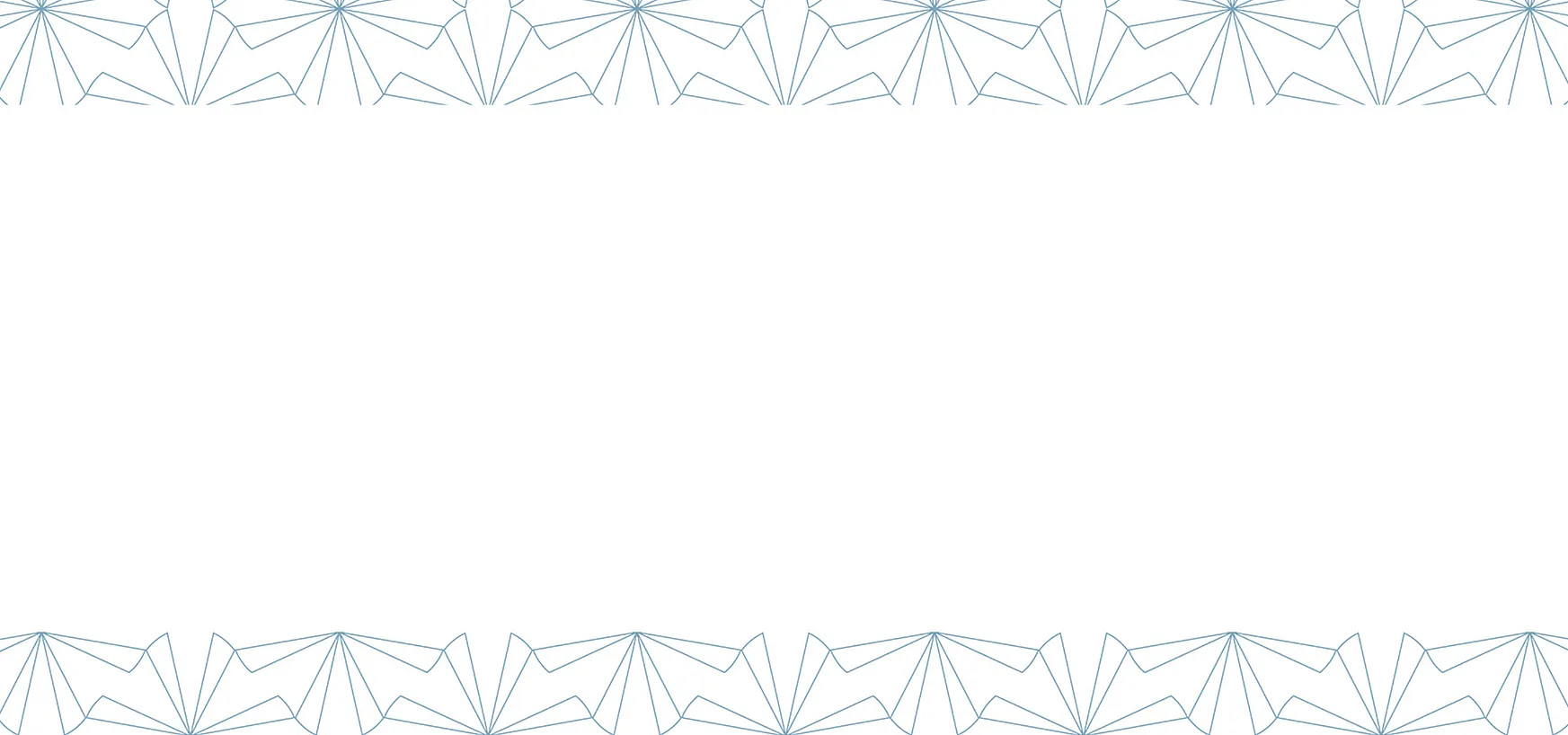 Elegant geometric blue pattern framing a spacious white canvas, ideal for modern design concepts.