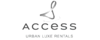 Modern Access Urban Luxe Rentals logo with a sleek silver design and stylish typography.