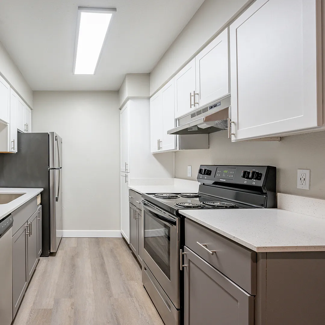 Apartment kitchen — representative home at Avana Cordoba.