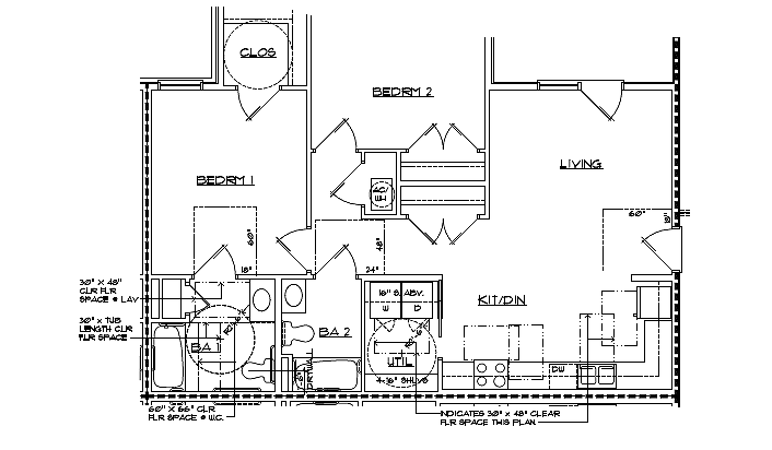 2 Bedroom 2 Bath Handicap