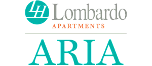 Lombardo Apartments logo for Aria, showcasing modern elegance and premier living.