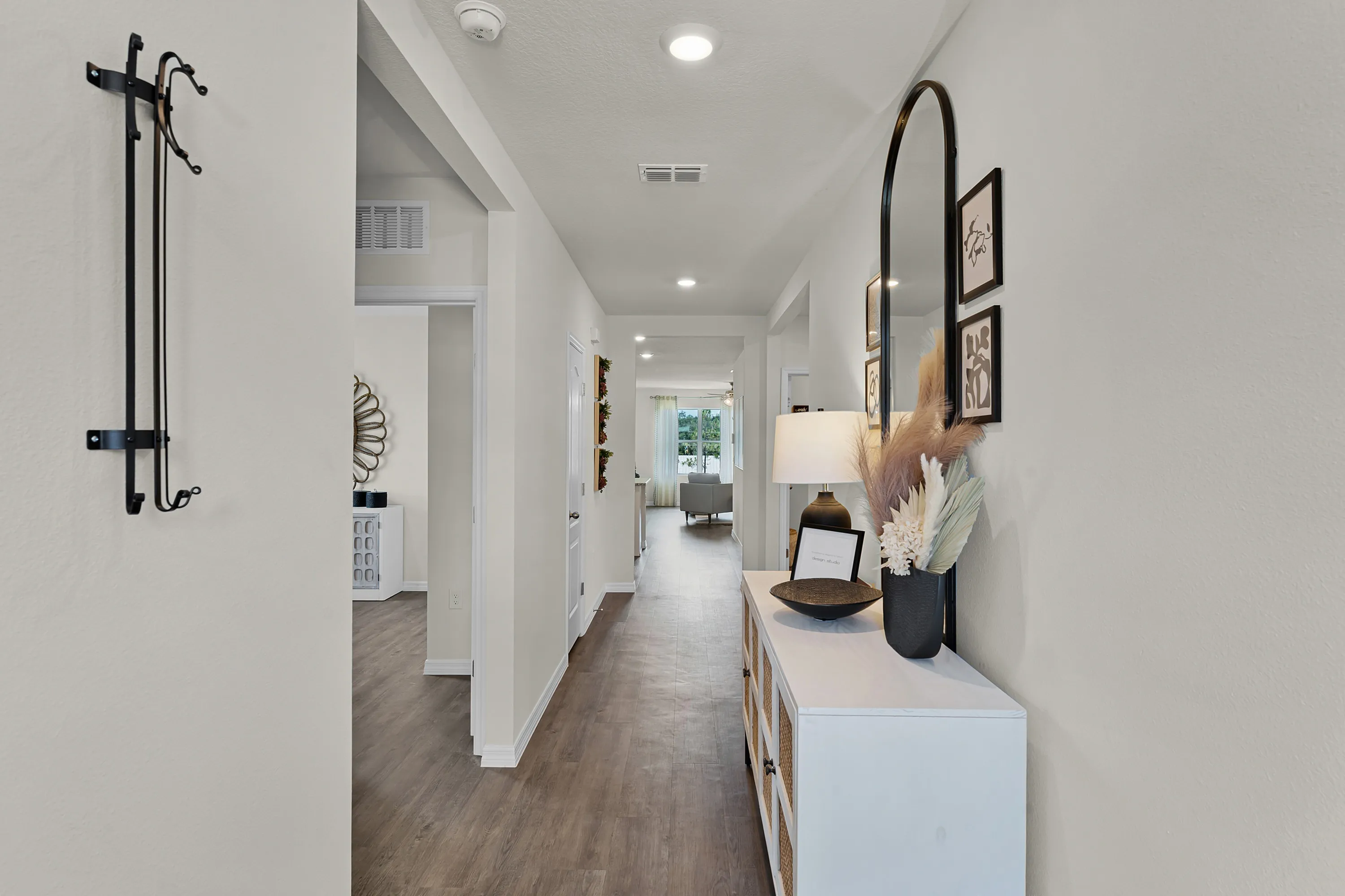Bright and welcoming entryway with stylish modern touches.