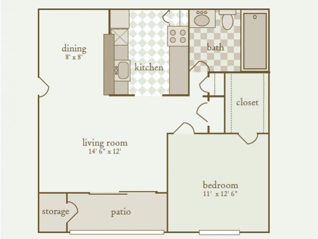 Park at Countryside - Park I one-bedroom floor plan