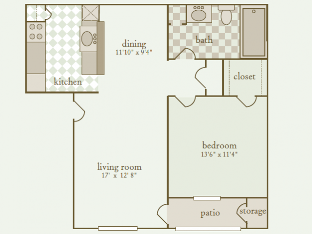 Park at Countryside - Park II one-bedroom floor plan