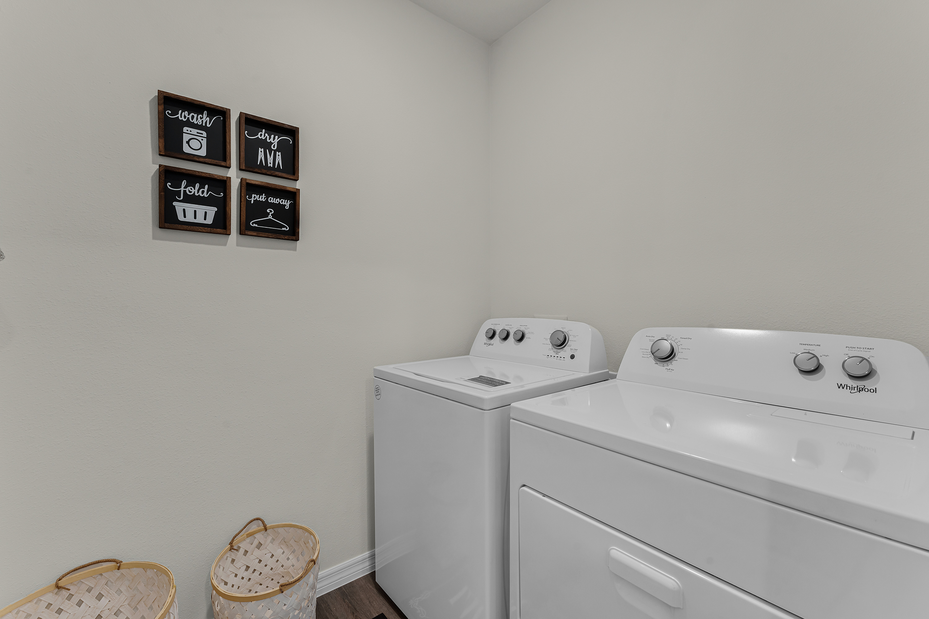 white washer dryer side by side