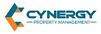 Dynamic Cynergy Property Management logo featuring an abstract geometric design in teal and orange.