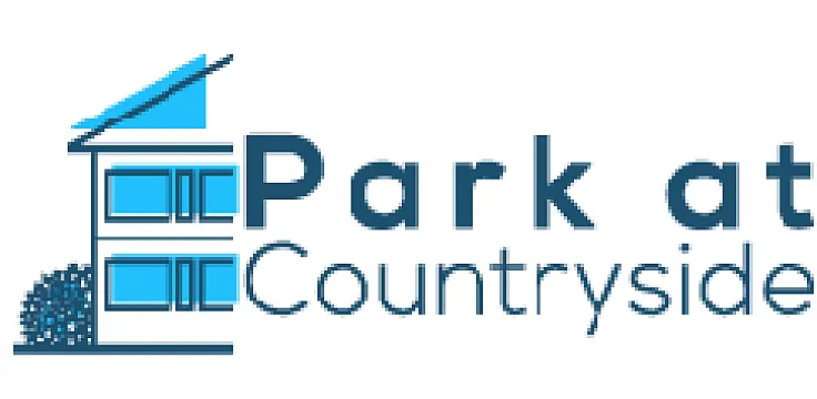 Elegant logo for Park at Countryside, showcasing a modern building icon beside the stylish text.