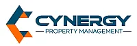 Modern logo for Cynergy Property Management featuring geometric shapes in blue and orange.