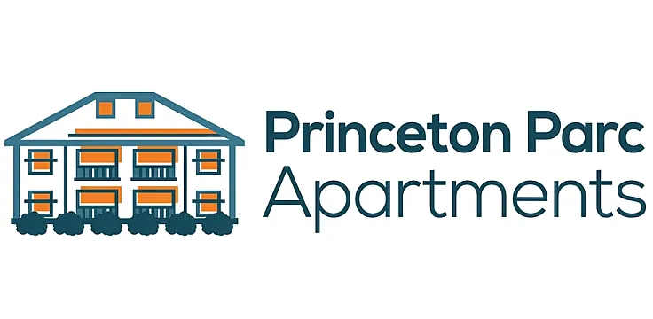 Elegant Princeton Parc Apartments logo featuring a stylized building design, emphasizing sophisticated living.