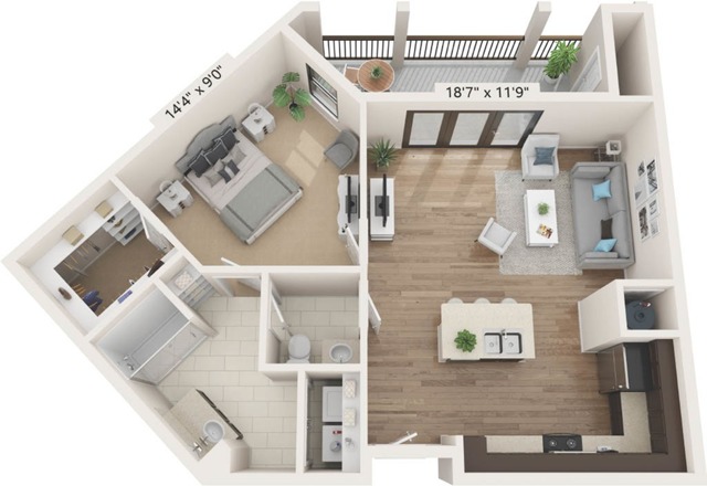 A3 | 1x1 | 805 sq ft