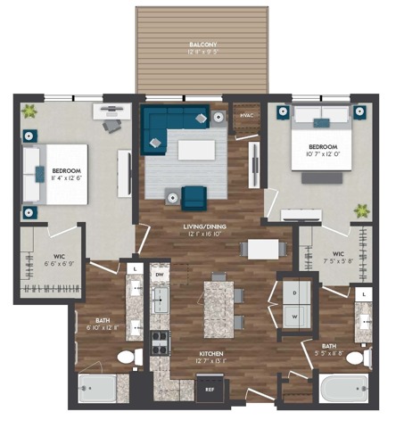 C3 | 2x2 | 1071 sq ft