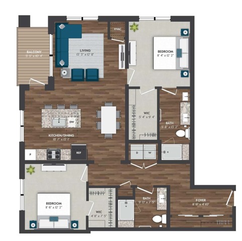 C8 | 2x2 | 1246 sq ft