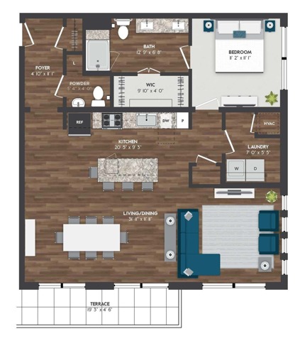PH1 | 1x1 | 1125 sq ft