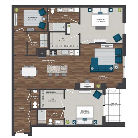 TH4 | 2x2 | 1689 sq ft