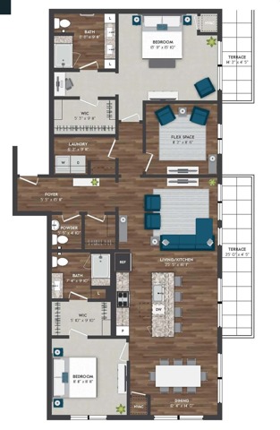 PH3 | 2x2 | 1834 sq ft