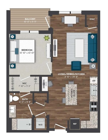 One Select | 1x1 | 705 sq ft