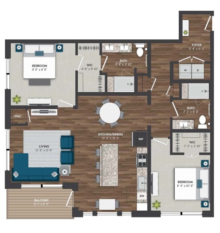 C9 | 2x2 | 1254 sq ft