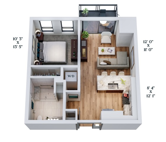 B1 | 1x1 | 580 sq ft