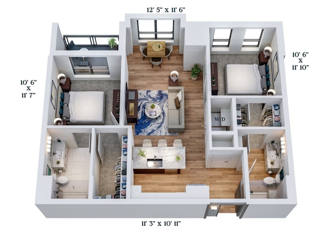 C4 | 2x2 | 988 sq ft