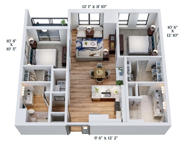 C5 | 2x2 | 1057 sq ft