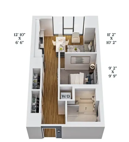 A1 | 1x1 | 564 sf