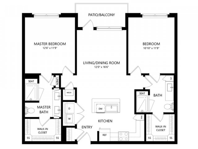 B1A | 2 bed 2 bath | from 1050 square feet