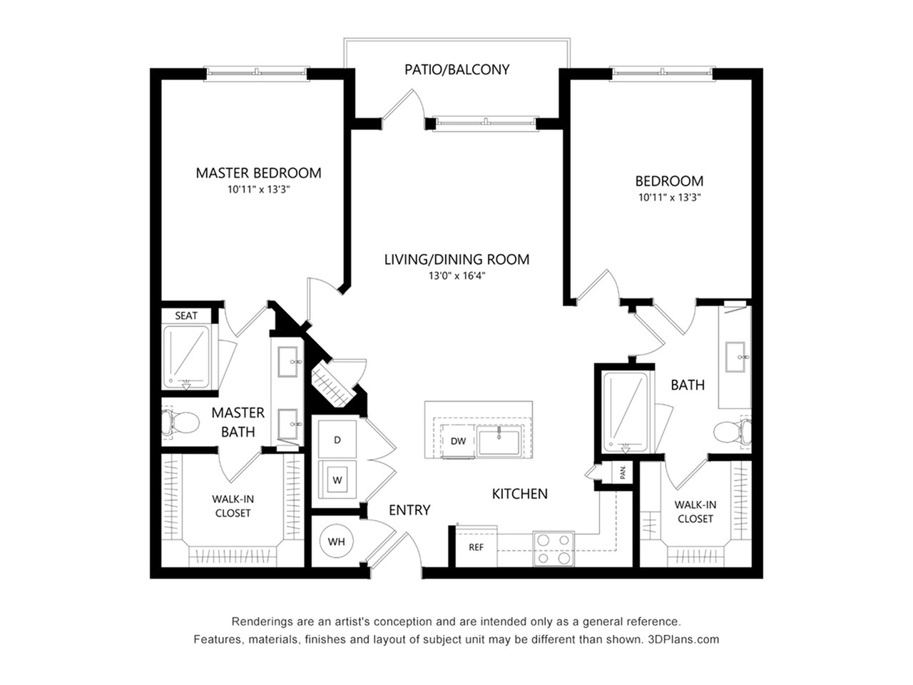 B1 | 2 bed 2 bath | from 1042 square feet