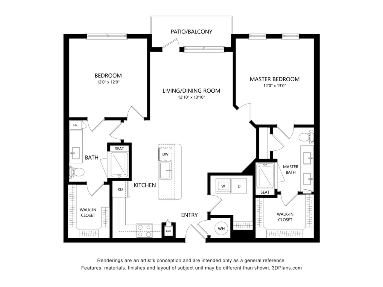 B5A | 2 bed 2 bath | from 1153 square feet