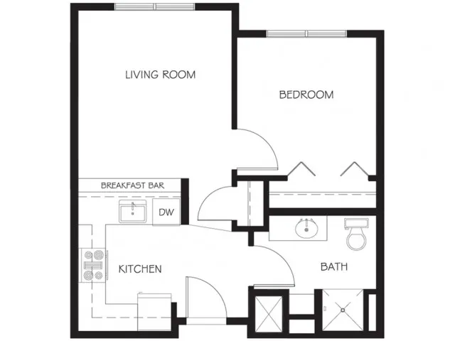 A11 | 1 bed 1 bath | from 523 square feet