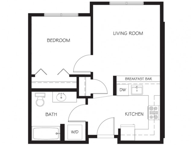 A10 | 1 bed 1 bath | from 520 square feet