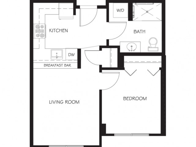 A14 | 1 bed 1 bath | from 536 square feet