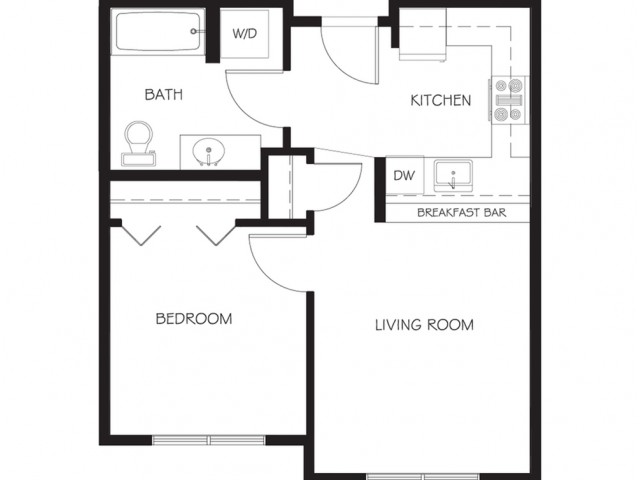 A15 | 1 bed 1 bath | from 537 square feet