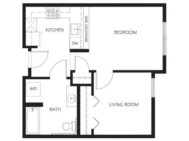 A22 | 1 bed 1 bath | from 557 square feet