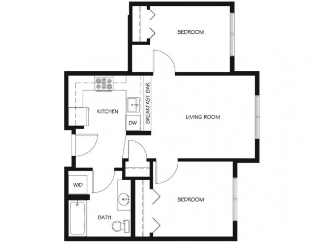 B7 | 2 bed 1 bath | from 680 square feet